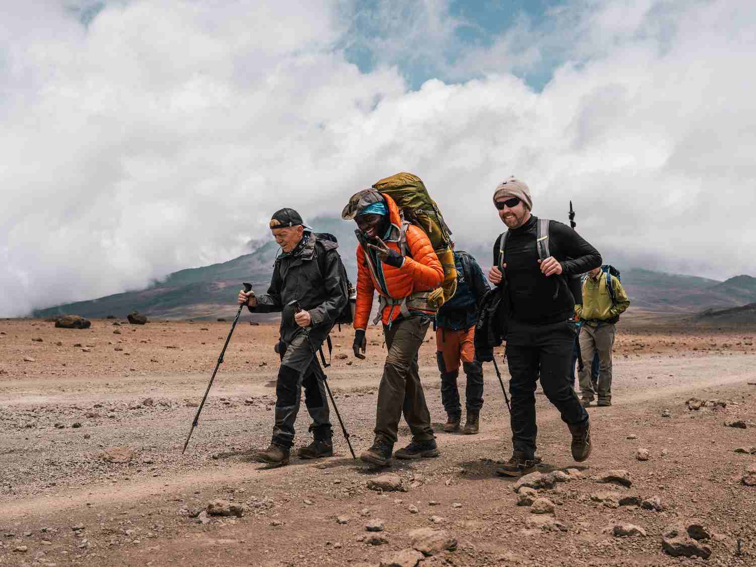 Climbers on Mount Kilimanjaro
